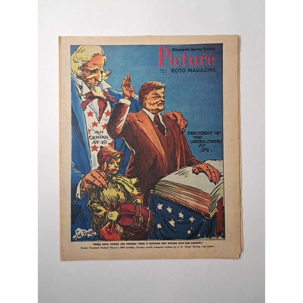 Picture Magazine Minneapolis Sunday Tribune August 8, 1954 Herber Hoover